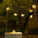 Traveant Solar Camping Lights, RGB Solar Lanterns Hanging Decorative Lights - 4 Pack Waterproof Outdoor Lantern Lamps for Camping, Halloween, Christmas, Garden, Patio, Yard, Lawn, Pathway