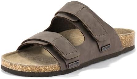 FITORY Womens Sandals with Arch Support Cork Slides for Summer Size 8