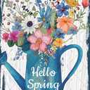 Hello Spring Decor Flower Metal Signs Spring Decorations Easter Spring Wall Decor Spring Garden Sign Colorful Flowers Spring Decor Sign Farmhouse Tin Sign 8x12 Inch
