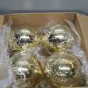 Lunmon 4 Pcs Extra Large Retro Mercury Christmas Balls Ornaments 8'' Oversized Giant Hanging Shatterproof Electroplated Ball Christmas Tree Ornaments for Xmas Party Outdoor Decor(Golden)
