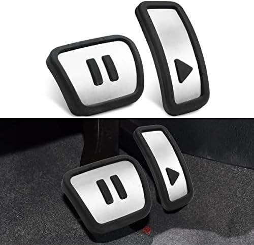 DLOVEG Car Brake Accelerator Pedal Cover Compatible for 2021 2022 2023 2024 Volkswagen ID.4 ID4 Accessories Anti Slip Foot Pedal Stainless Steel