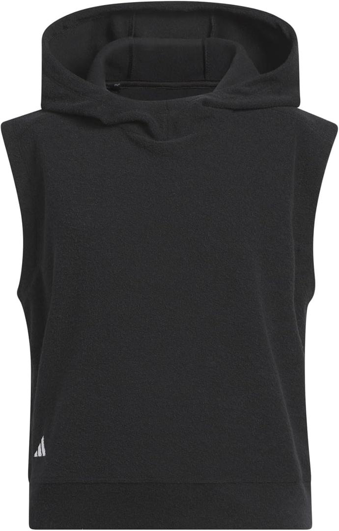 adidas Girls' Crop Golf Sweater (Medium, Black)