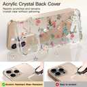 ICEDIO for iPhone 16 Pro Max Case with Screen Protector-Clear with Fashionable Trendy Patterns-Designed for Girls and Women-Slim Fit Cover-Protective Phone Case 6.9" Small Pink Flowers