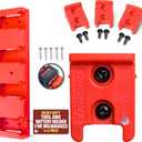 PERCH 4 Pack Milwaukee Tool Holder with 4 Pack Milwaukee Battery Holder for Milwaukee 18v Tools and Milwaukee 18v Battery