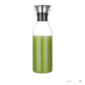 Karafu 50 Ounces/1.5 Liter Glass Carafe with Lid, Borosilicate Glass Pitcher for Hot/Cold Water, Ice Tea and Juice Beverage