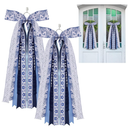 Suncalla 2 Pcs Chinoiserie Ribbon Bow for Wreath Large Blue and White Wreath Sash for Front Door Xmas Tree Topper Bow Ribbons Bundle Assorted Sash for Party Indoor Outdoor Decoration