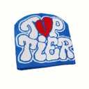 Top Tier Broken Heart beanie Skully - Streetwear Fashion Y2K (Blue)