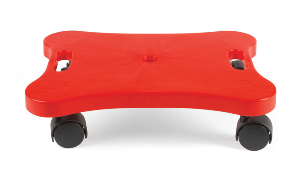 Plastic Scooter Board with Contoured Handles, Red, 16 x 12 x 1