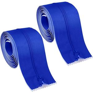 2 Roll Heavy Duty Zipper Dust Barrier Zipper 3 Inch x 7 ft Construction Zipper Self Adhesive Zipper used for Greenhouse Dust Barriers Tent AccessoriesBlue (2)