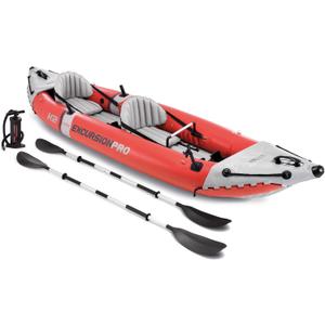 Intex 68309EP Excursion Pro K2 Inflatable Kayak Set: Includes Deluxe 86in Kayak Paddles and High-Output Pump  SuperTough PVC  Adjustable Bucket Seat  2-Person  400lb Weight Capacity