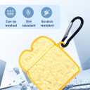 Boaretiu Cute Case for AirPods 2nd/1st - Funny 3D Soft Silicone Design Cover with Carabiner for Women Girls Girly Boys for Air Pods 1st/2nd, Bread