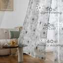 Floral Curtains Sheer Curtains 63 Inch Length for Living Room Semi Sheer Curtains Light Filtering Window Drapes for Bedroom Vintage Sheer Curtain Panels Rod Pocket Grey 2 Panels