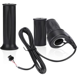 Ebike Throttle, 1 Pair 3 Wires Universal Electric Bike E-Bike Twist Throttle Handle Right Scooter Speed Control Twist Throttle with Cable for 22.5mm Handlebar