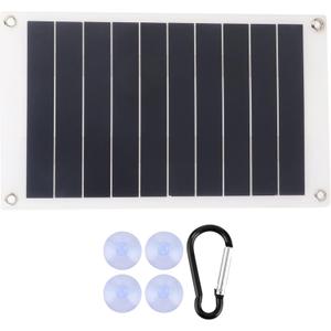 Solar Panel, 10W 5V Portable Solar Power Panel Charger USB Flexible Solar Charging Tool with Carabiner and Suction Cup for Outdoor Travel Climbing Camping Picnic