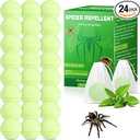 Peppermint Oil Spider Repellent - 24 Pack Spider Repellent Balls for House Garage to Get Rid of Spiders Outdoor Indoor, Deterrent for Roaches, Ants, Bugs, Spider, Keep Pest Out Safe for Humans & Pets