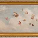 Butterfly Cloud Canvas Wall Art,Cottagecore Nursery Wall Decor24x16in