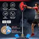 Stiatu Punching Bag with Stand, Heavy Boxing Bag Height Adjustable Reflex Bar and Speed Punching Bag for Adults & Youth, Home Gym Training Equipment for MMA Fitness Stress Relief
