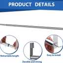 Threehoney Expandable Closet Rod for Wire Shelf Hanging Clothes Adjustable Heavy Duty Closet Hanging Rod Extender Heavy Duty Hanger Bar Metal Poles for Wardrobes Hanger, 1 Pack(36-60 Inch, Silver)