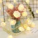 Mothers Day Decorations Rose Lights - Valentines Decor Flower Fairy Lights - Birthday Wedding Anniversary Mother's Day Proposal Party Decor String Light - 14.7FT 30LED Battery Operated, Gold
