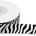 Ribbon 1cm*10Y Textured Fabric Gift Wrapping Handmade (Zebra) | Decorative ribbon supplies fit gift packaging, event decoration and handmade bow ornament crafting projects.