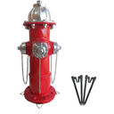 Fire Hydrant for Dogs to Pee On: Dog Fire Hydrant Pee Post Outdoor - 13" Training Post Statue for Yard Garden (Red-Silver)