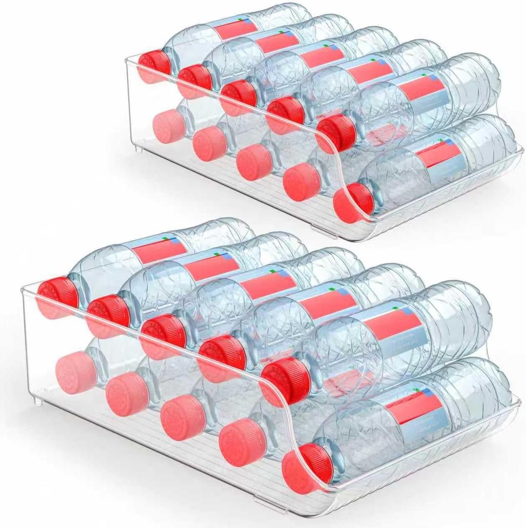 Water Bottle Soda Drink for Fridge,Refrigerator Pantry Clear Box Organizer Storge (2 PACK)