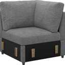 Belffin Corner Seat Module for Modular Sectional Sofa, Armrest Module for Sectional Sleeper Sofa Bed, Light Grey