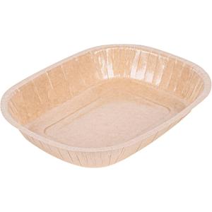 Pastry Tek 9 x 7 x 1.8 Inch Rectangle Baking Trays, 25 Disposable Baking Pans - Lids Sold Separately, Oven-Ready, Kraft Paperboard 32 Ounce Oven Trays, Freezable, For Brownies - Restaurantware