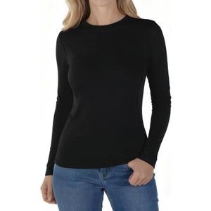 Womens Long Sleeve Thermal Shirts, 2025 Fall Winter Crew Neck Shirt for Women, Stretch Basic Tight Long Sleeve Underwear Tops (Black, S)