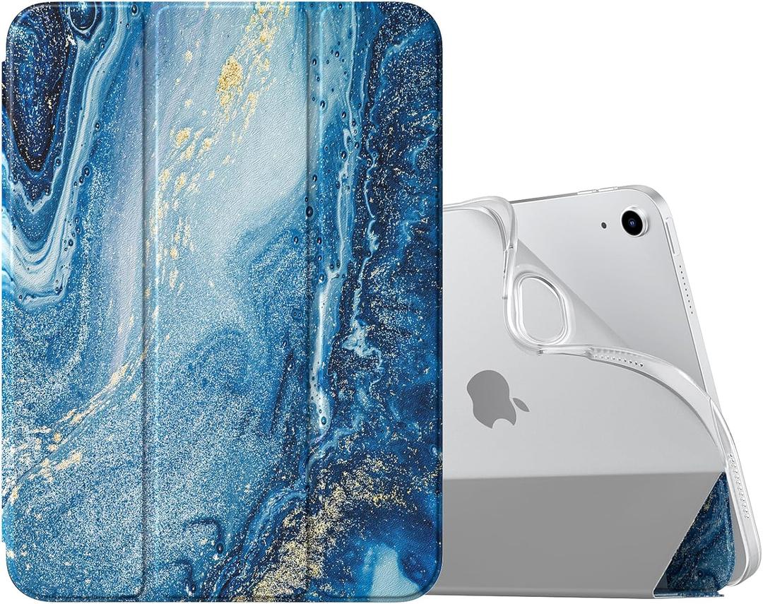 MoKo Case for New iPad (A16) 11th Generation 2025/ 10th Generation 2022, iPad 11 inch/ 10.9 inch Case with Soft TPU Translucent Frosted Back Cover, Auto Wake/Sleep, Support Touch ID, Gilding Texture