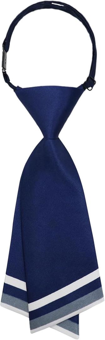 GHTIYLP Ties for Women Pre-tied Adjustable Womens Tie, Strap Striped School Girl Tie for School Uniform Graduation Office (Blue)