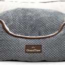 GRANDTIES Fluffy Dog Beds for Small Medium Large Dogs & Cats, Machine Washable Dog Bed, Rectangle Breathable Soft Calming Sleeping Warming Pet Beds w/Waterproof & Non-Slip Bottom (XS 17", Moonlight)