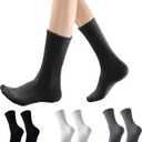 GLENMEARL Pilates Socks with Grips for Women, 3/6 Pairs Yoga Non Slip Long Socks, Grip Sock for Pilates, Dance Workout (7-9, 3 Pack Solid Colours (Black,white,grey))