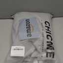 CHICME Womens Two Piece Outfits Striped Side Button Blazer and Pants with Pockets Sets Business Casual Pant Suits Set (Medium, Light Gray)