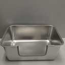 7.9'' High-Sided Low Entry Stainless Steel Cat Litter Box for Senior Cats