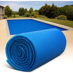 SunHeater Pool Solar Blanket - Heavy Duty Rectangular Thermal Cover with Bubbles - Heat Transfer Solar Pool Heater for In-Ground Swimming Pools - Durable 12 Mil Thick Polyethylene - 14' x 28' Feet (14'x28')