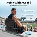 ALPHA CAMP Stadium Seat Chair for Bleachers with Back & Arm Rest (Black Grey)
