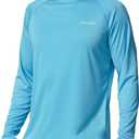 baleaf Men's Sun Protection Shirts UV SPF UPF 50+ Long Sleeve Rash Guard Fishing Running Quick Dry Lightweight (Blue, XXL)