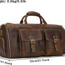 Leather Garment Bag for Men, Convertible Carry on Garment Duffel Bag for Travel Weekender Bag 2 in 1 Hanging Suitcase Suit Bag, 21.7 inches