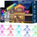 Permanent Outdoor Lights for House, 200FT RGB+IC Smart Eave Lights with DIY Color, IP67 Waterproof, App & Remote Control, 72 Scene Modes, Outdoor Roof Lighting for Christmas, Holiday & Daily Decor