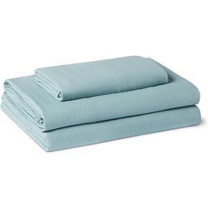 Amazon Basics Brushed Microfiber Sheet Set, Extra Soft with Natural Texture, 4-Piece, Twin XL, Blue