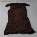 KUTUMAI Off The Shoulder Maxi Long Dress Corset Ruched Bodycon Formal Wedding Guest Dresses for Women, XXL, Brown