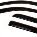 4pcs Sun Vent Wind Deflector Guard Window Visors Left Driver Side in Channel Mount Style Acrylic Dark Smoke Quad Cab for Dodge for Ram 1500 2002-2008 for Ram 2500/3500 2003-2009 4pc HR2409