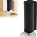 2 x Magnetic Door Stoppers Black WYGWP Stainless Steel No Drilling Wedge Stops Heavy Duty Catch Holder to Keep Doors Open