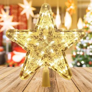 Christmas Star Tree Topper, 9.47In Plug in Lighted Christmas Tree Decoration Topper for Christmas Tree Ornament Xmas Indoor Decoration