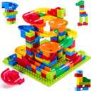 168 Pcs Mini Marble Run Building Blocks Classic Blocks STEM Toy Bricks Set Kids, Assemble Different Building Block Models for 3+ Boys Girls Toddlers