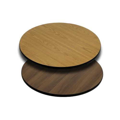 Flash Furniture Glenbrook36'' Round Table Top with Natural or Walnut Reversible