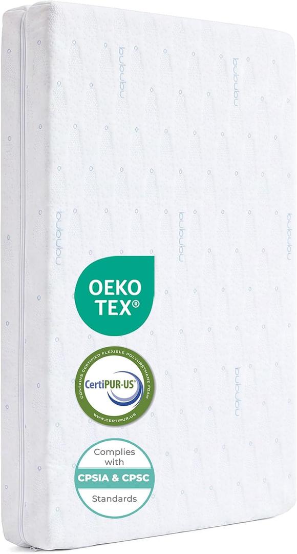 Mini Crib Mattress, Dual-Sided 4" Thick, Portable 24" x 38" -Daycare Travel