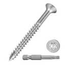 METALLIXITY Deck Screws (#7x1-5/8) 400Pcs, 410 Stainless Steel Wood Screw Decking Screws with T15 Torx Drive Head - for Wood Fence, Table, Chairs, Silver