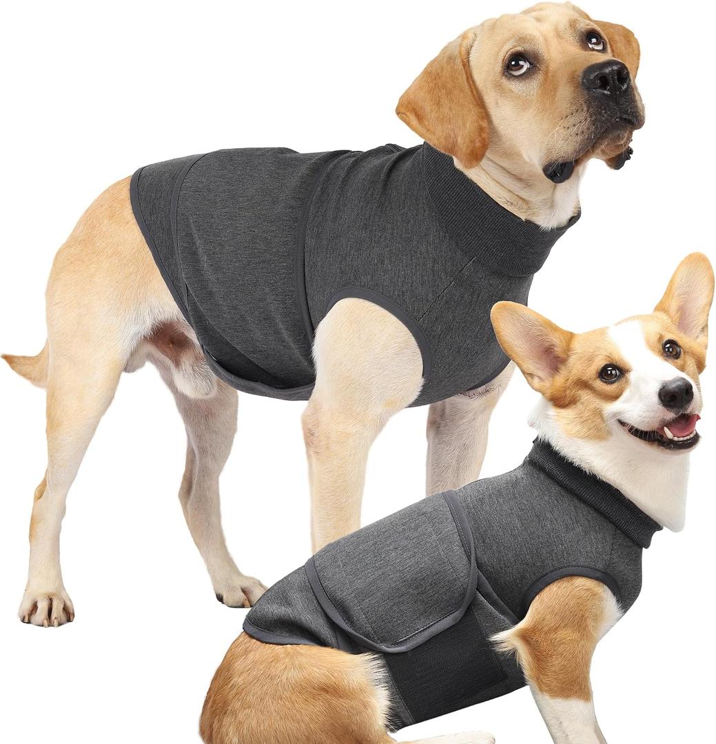 Dog Anxiety Vest, Skin-Friendly Thunder Jacket for Dogs, Dog Calming Shirt for Thunder, Fireworks, Vet Visits and Separation - Keep Pet Calm Without Medicine & Training, Anti Anxiety for Dogs, Large